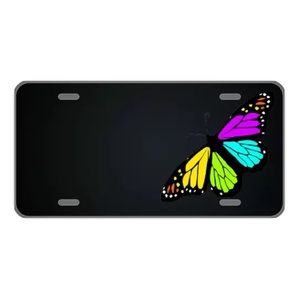 Custom license plate with butterfly add names